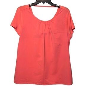 WHBM womens short sleeve blouse, salmon pink color, size medium